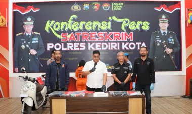Polres-Kediri-Kota-Berhasil-Amankan-Residivis-Pencurian-di-Kamar-Kos-Yang-Viral-di-Medsos