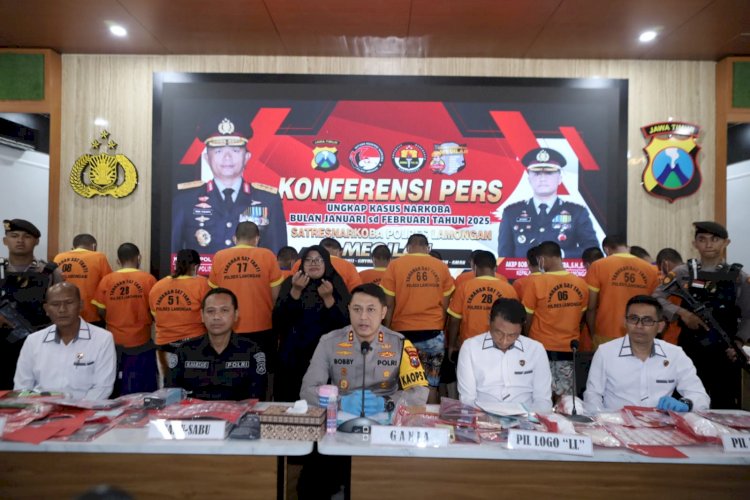 Polres Lamongan Berhasil Ungkap 29 Kasus Narkoba, 39 Tersangka Diamankan