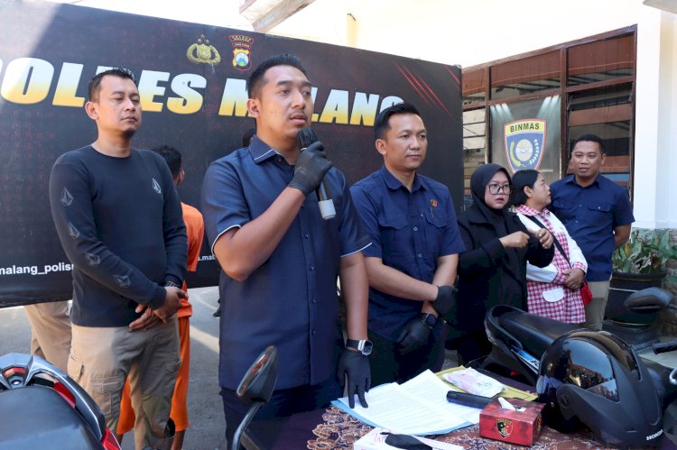 Gercep Polres Malang Berhasil Amankan Tersangka Pencuri Motor Kurir Yakult yang Viral di Medsos