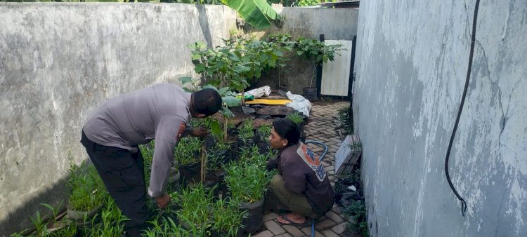 Bhabinkamtibmas Desa Segoro Tambak Polsek Sedati Bahas Pengembangan Program Ketahanan Pangan