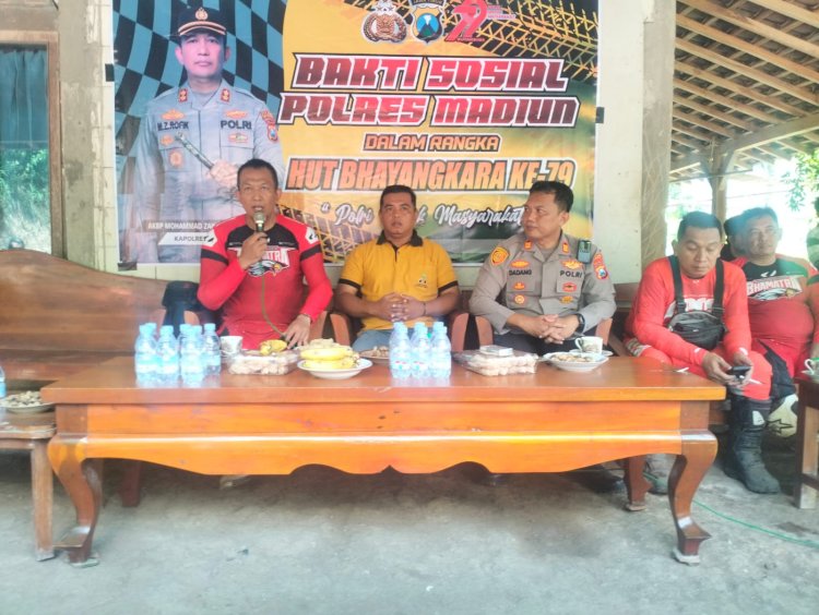Polres Madiun Sambut Hari Bhayangkara ke -79 Gelar Baksos di Daerah Terpencil