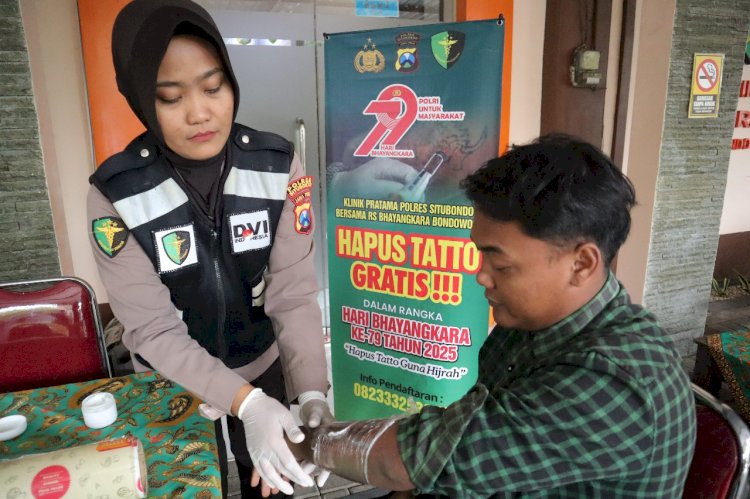 Polres Situbondo Beri Layanan Hapus Tato Gratis di Hari Bhayangkara ke -79