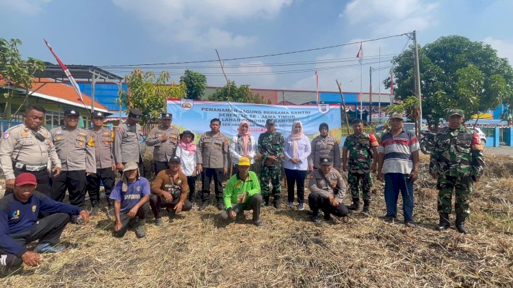 Manfaatkan Lahan Tidur, Polsek Gedangan Gelar Tanam Jagung Serentak