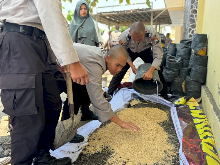 Wujudkan Kampus Hijau, Ratusan Calon Bintara Polri Dalami Ilmu Pertanian di SPN Polda Jatim