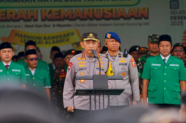 Pimpin Apel Kebangsaan Banser, Kapolri Ingatkan Kesiapsiagaan Bencana dalam Pengamanan Nataru