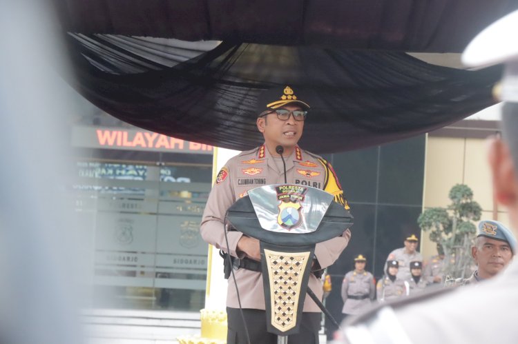 Polresta Sidoarjo Gelar Apel Siaga Malam Takbir Idul Fitri 1447 H